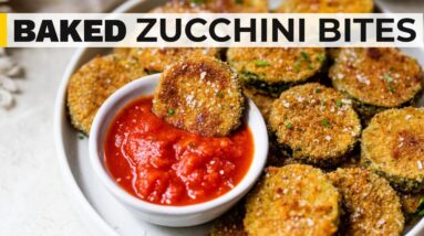 ZUCCHINI CHIPS | baked & breaded, healthy snack idea!