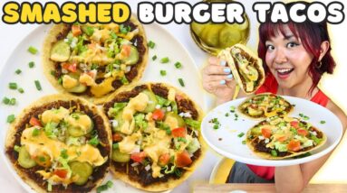 SMASH BURGER TACOS | Vegan BIG MAC TACOS Recipe (NO MEAT ALTERNATIVES)