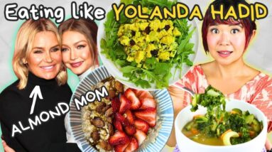 Eating Like YOLANDA HADID For a Day (ALMOND MOM DIET) But VEGAN