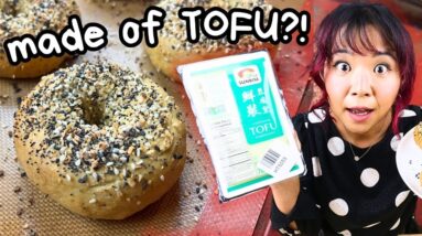 I Tried Making 2 Ingredient Bagels Out of TOFU... Does it Work?!