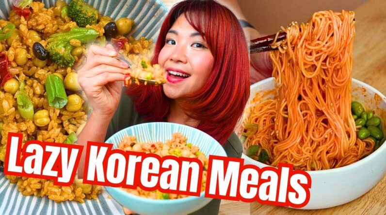 LAZIEST KOREAN MEALS FOR ONE! (Vegan) 🇰🇷 Lazy Korean Recipes