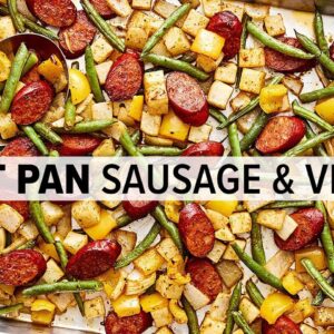 The Easiest SAUSAGE SHEET PAN MEAL with Cajun Flavor!