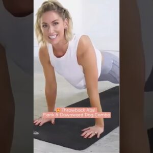 🤩 Throwback Abs! Plank & Downward Dog Combo: Your Go-To Workout at Home for Belly Fat! 🔥🏠  #toneitup