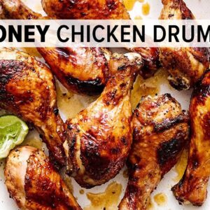 The Best CHICKEN DRUMSTICKS with Hot Honey Sauce (Easy Chicken Recipe!)