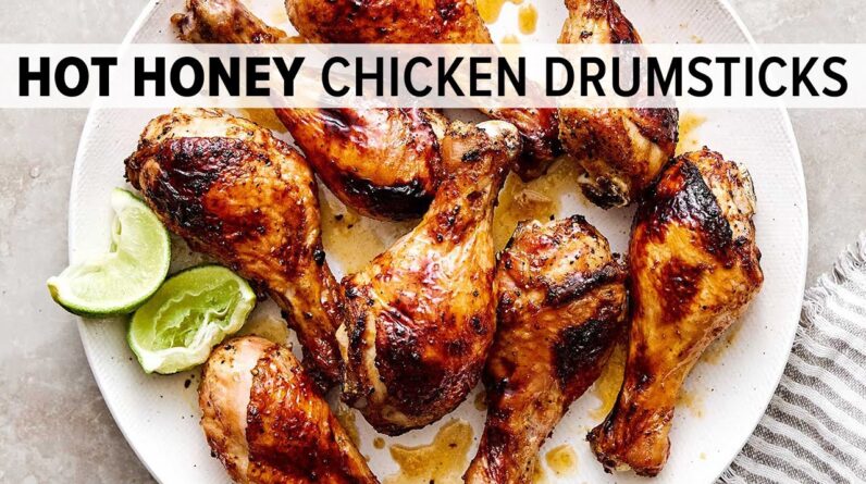 The Best CHICKEN DRUMSTICKS with Hot Honey Sauce (Easy Chicken Recipe!)