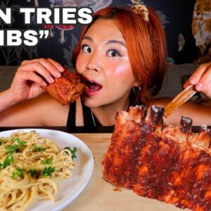 Trying Vegan BBQ RIBS For the First Time with Creamy Pasta! | Munching Mondays ep.143