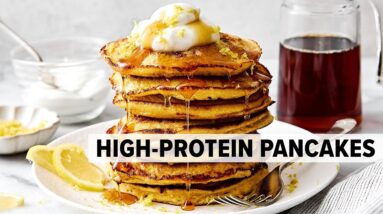 LEMON RICOTTA PROTEIN PANCAKES for a High-Protein Breakfast Idea!