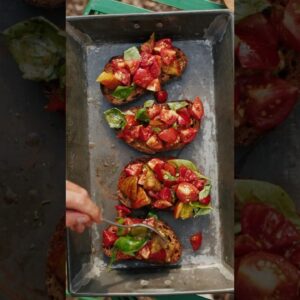 How did I do Italians? So proud of my homegrown tomatoes 🍅 simple recipe! #shorts