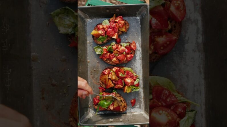 How did I do Italians? So proud of my homegrown tomatoes 🍅 simple recipe! #shorts