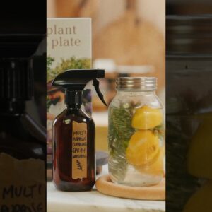 NO MORE HARSH CHEMICALS IN YOUR HOME! make this zero waste kitchen spray instead! 🌿 #shorts