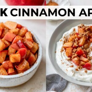 EASY CINNAMON APPLES for oats, yogurt, pancakes and more!