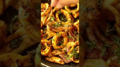 My Dad tastes Black Pepper Squid 🦑 #shorts #ketorecipes
