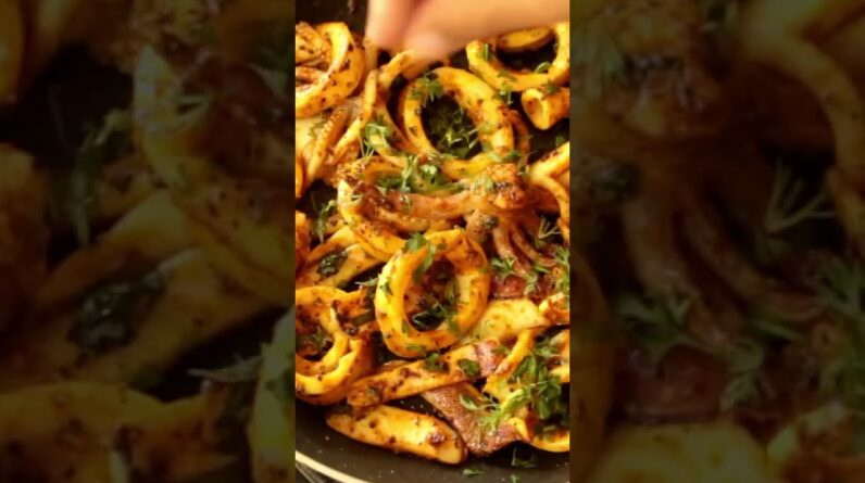 My Dad tastes Black Pepper Squid 🦑 #shorts #ketorecipes