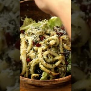 Pesto calamari where the calamari is like noodles 🍜 Insane! #shorts