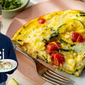 COTTAGE CHEESE FRITTATA with Veggies (Healthy Breakfast Idea!)