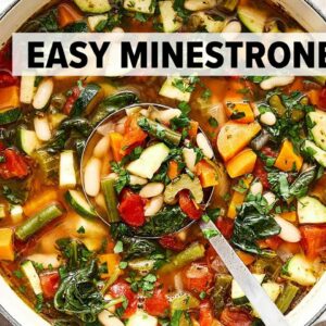 MINESTRONE SOUP | The best vegetarian soup for fall soup season + meal prep!