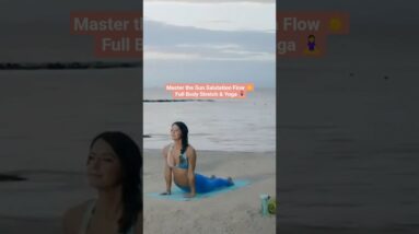 Master the Sun Salutation Flow ☀️ Full Body Stretch & Yoga 🧘‍♀️  #toneitup #yoga #yogaflow