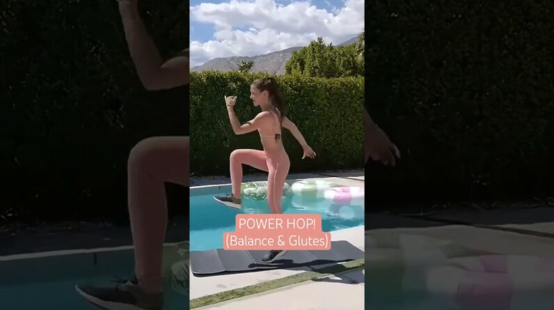 Hinge to High Knee Hop! Single Leg Power 💪  #toneitup