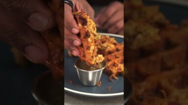 Burrito Waffle Recipe - Crispy Crust Leftover Hack Budget Meal Prep #mealprep #leftovers