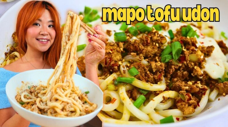 This Creamy MAPO TOFU UDON Recipe Went VIRAL, so I Made it IMMEDIATELY 😍 (Vegan Mapo Tofu Udon)