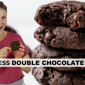 DOUBLE CHOCOLATE CHIP ALMOND BUTTER COOKIES | Soft, Chewy & Delicious
