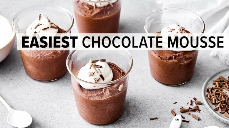 EASY CHOCOLATE MOUSSE (No Eggs, No Baking!)