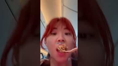 What I ate on a 10 hour flight to KOREA 🇰🇷 #shorts